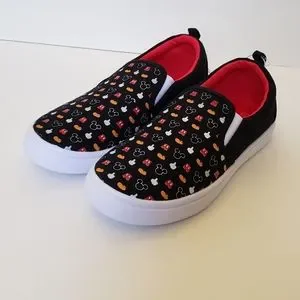 Disney | Shoes | New Unisex Mickey Mouse Print Slip On Shoes 